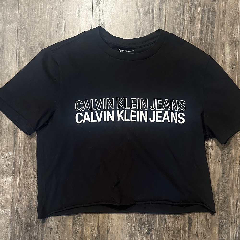 Calvin Klein Black Logo Crop Tee